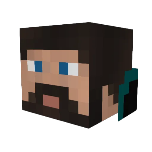xBCam Minecraft avatar head, 3D render