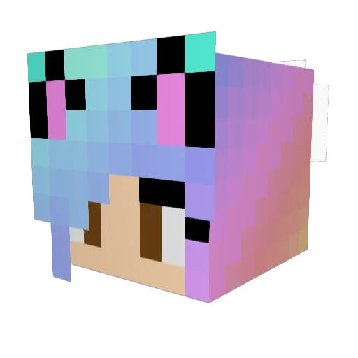 xBLOOMx Minecraft avatar head, 3D render