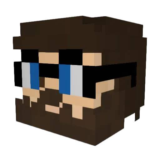 xBOBEx Minecraft avatar head, 3D render