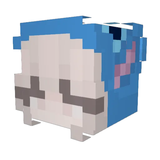 xBeanny Minecraft avatar head, 3D render