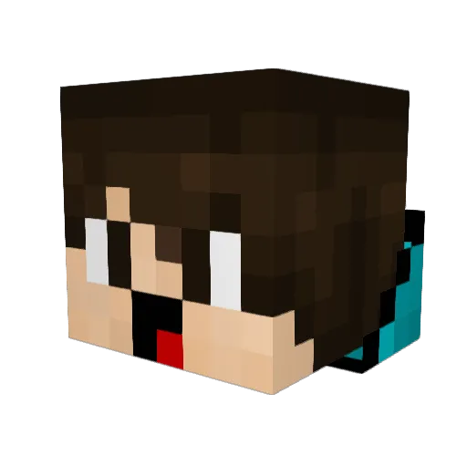 xBenAUT Minecraft avatar head, 3D render