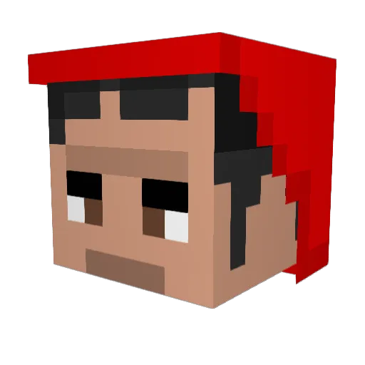 xBiGRiGGRaMPS Minecraft avatar head, 3D render