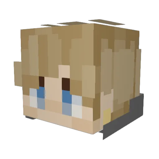 xBirdie Minecraft avatar head, 3D render