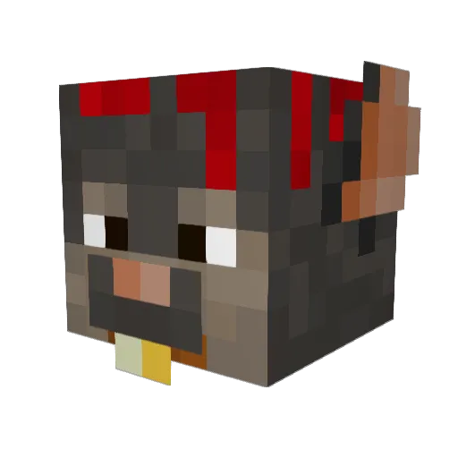 xBiz Minecraft avatar head, 3D render