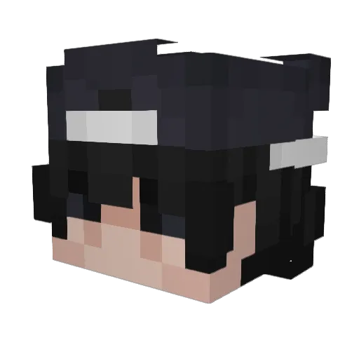 xBlackSword Minecraft avatar head, 3D render