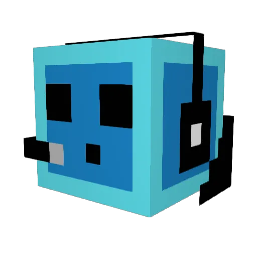 xBlue73 Minecraft avatar head, 3D render