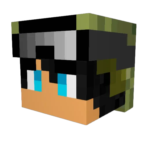 xBlueWolf Minecraft avatar head, 3D render