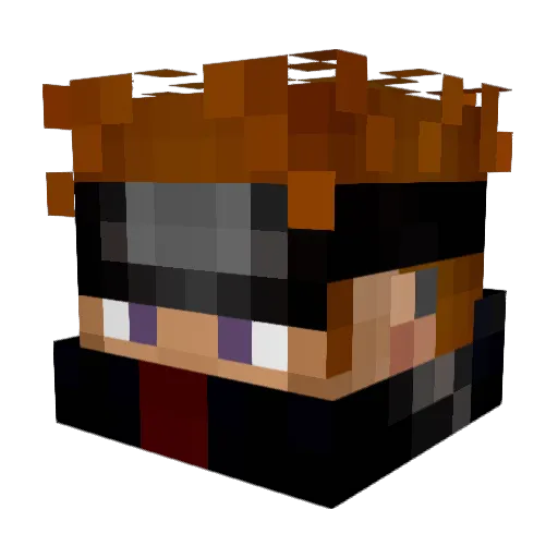 xBosu Minecraft avatar head, 3D render