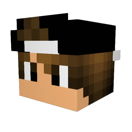 xBroke Minecraft avatar head, 3D render