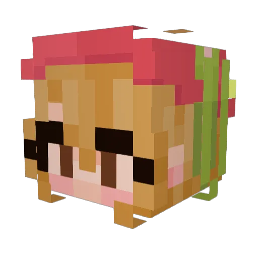 xButterCup Minecraft avatar head, 3D render