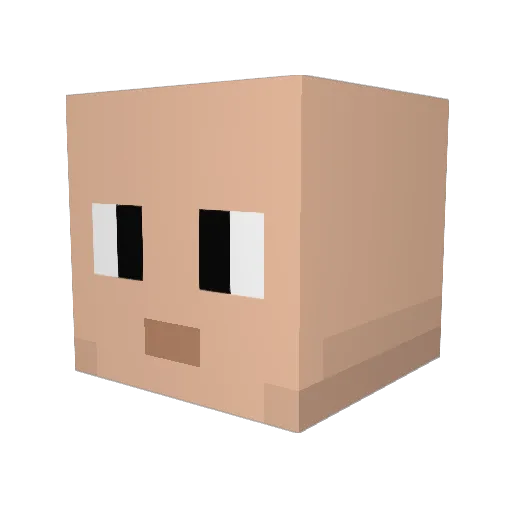 xByassine Minecraft avatar head, 3D render