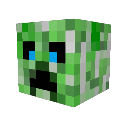 xCREEPER281x Minecraft avatar head, 3D render