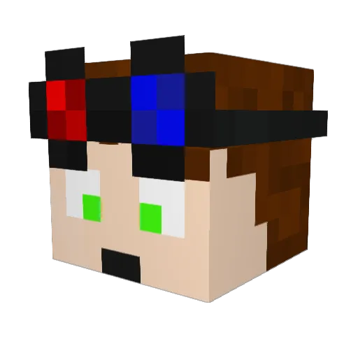 xCaRMeL Minecraft avatar head, 3D render