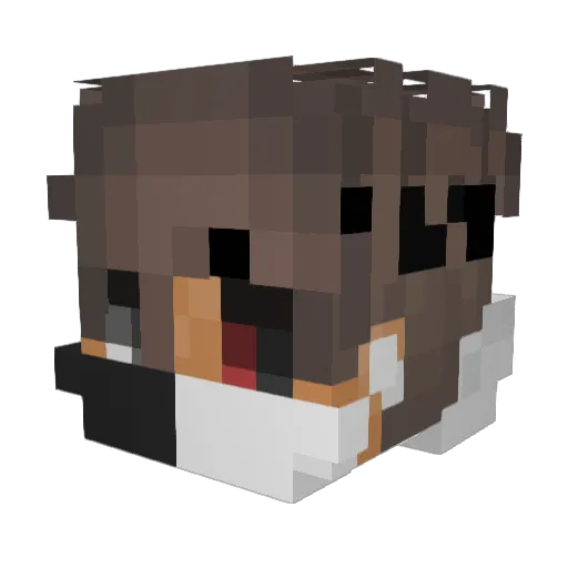 xCqen Minecraft avatar head, 3D render