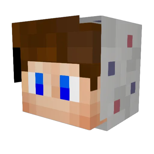xCroze Minecraft avatar head, 3D render