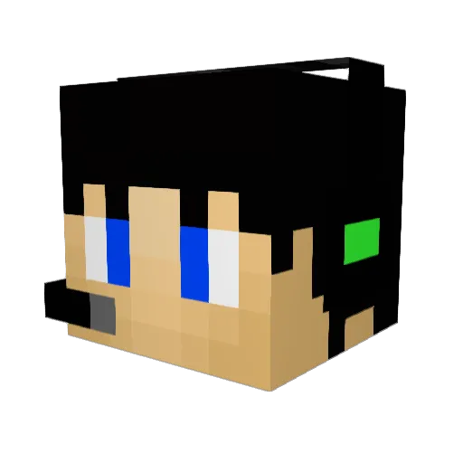 xDESTROYx Minecraft avatar head, 3D render