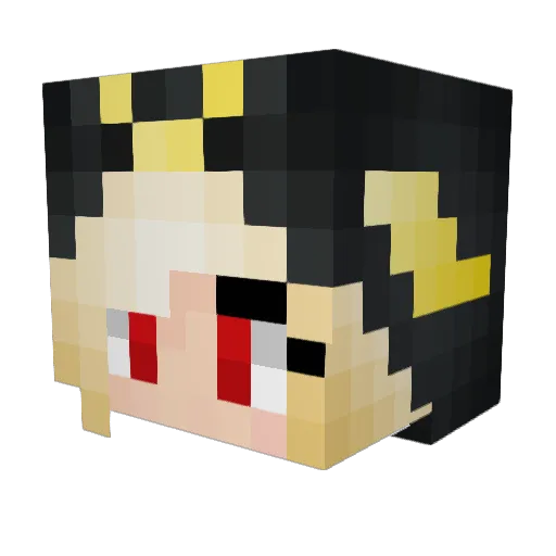 xDGirlxD Minecraft avatar head, 3D render