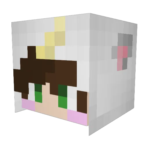 xDLWJx Minecraft avatar head, 3D render