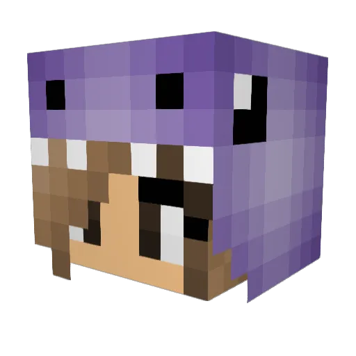 xDaTiber Minecraft avatar head, 3D render