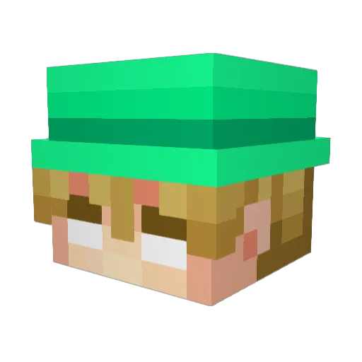 xDeush Minecraft avatar head, 3D render