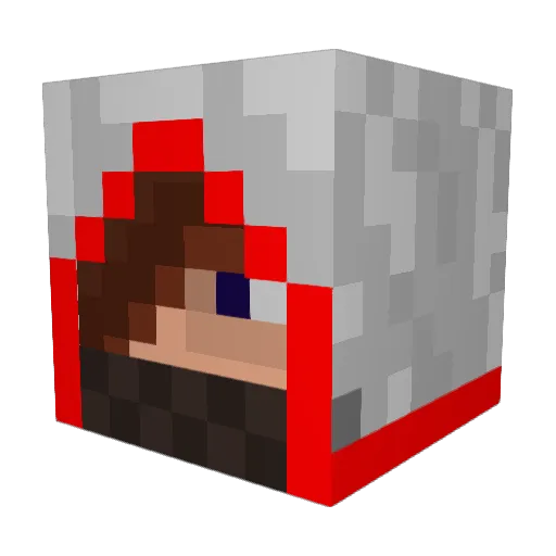xDoublex Minecraft avatar head, 3D render