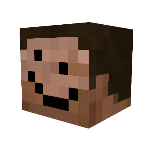 xDqck Minecraft avatar head, 3D render