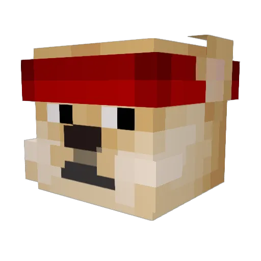 xDqmes Minecraft avatar head, 3D render