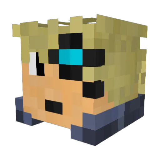 xDraws Minecraft avatar head, 3D render