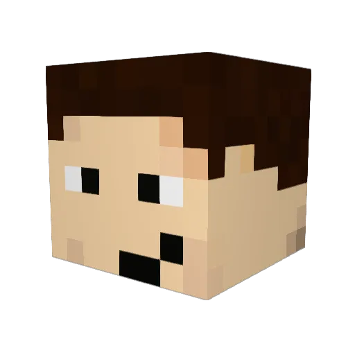 xEdx Minecraft avatar head, 3D render