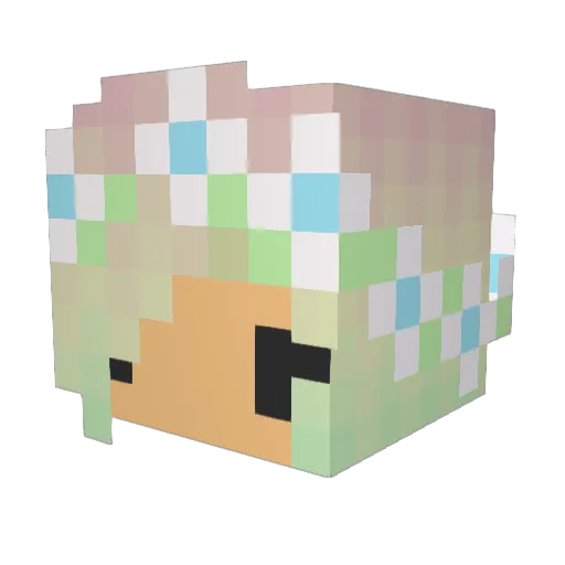 xEiha_ Minecraft avatar head, 3D render