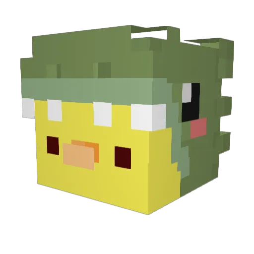 xEmloy Minecraft avatar head, 3D render
