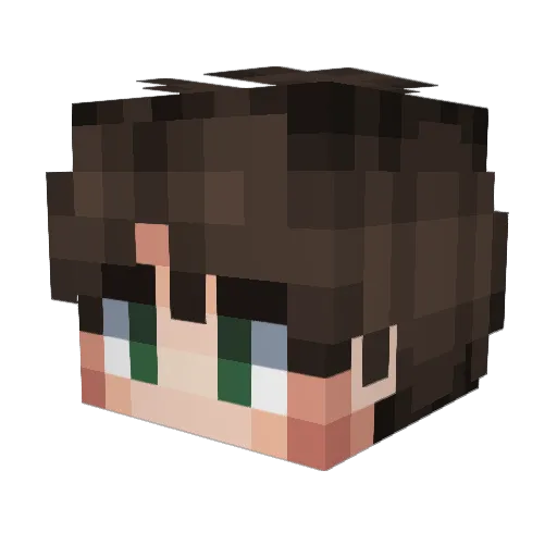 xErenYeager Minecraft avatar head, 3D render