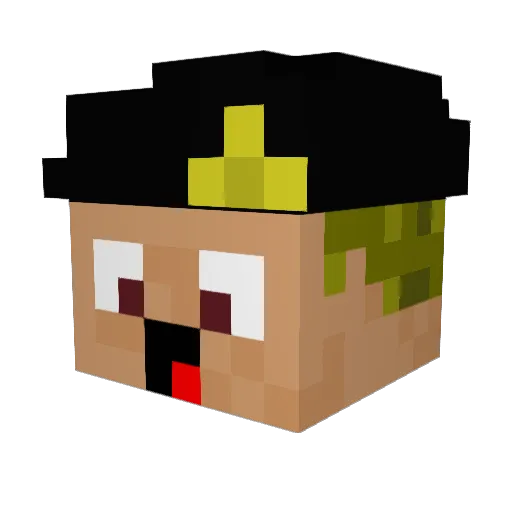 xF3 Minecraft avatar head, 3D render