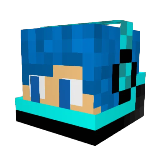 xFN2187X Minecraft avatar head, 3D render