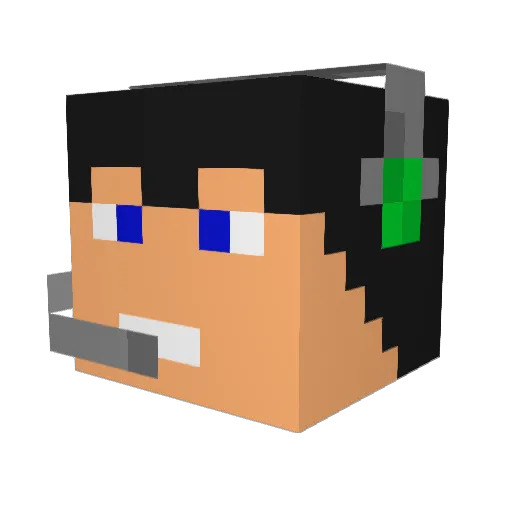 xFiolet Minecraft avatar head, 3D render