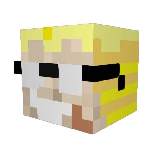 xFlemYx Minecraft avatar head, 3D render