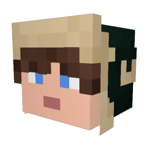 xFlexi Minecraft avatar head, 3D render