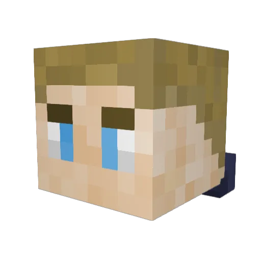 xG7x Minecraft avatar head, 3D render