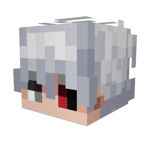 xGojjo Minecraft avatar head, 3D render