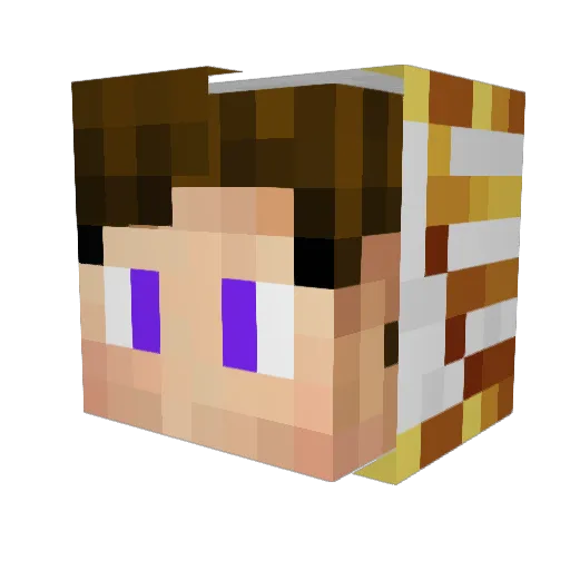 xHeyManu Minecraft avatar head, 3D render
