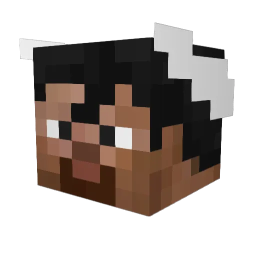 xHideous Minecraft avatar head, 3D render
