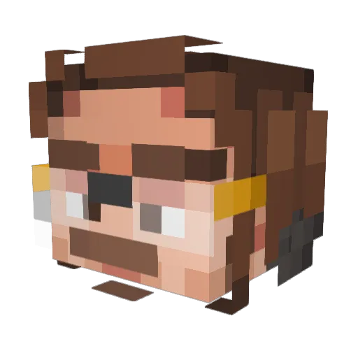 xIBOUUU Minecraft avatar head, 3D render