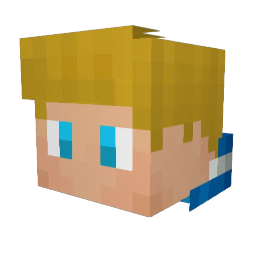 xIBroPvP Minecraft avatar head, 3D render