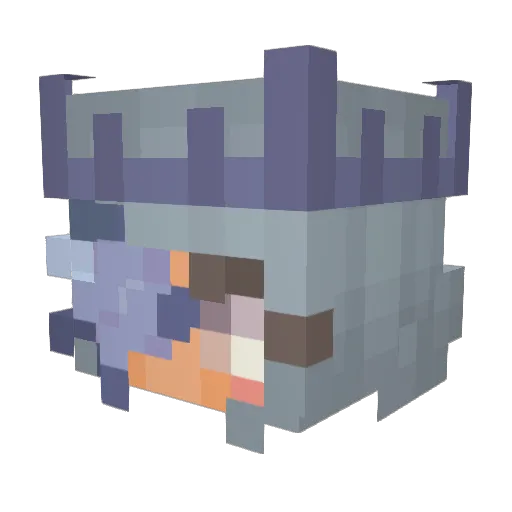 xII_Mystic Minecraft avatar head, 3D render