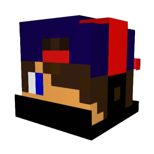 xIKeMo Minecraft avatar head, 3D render
