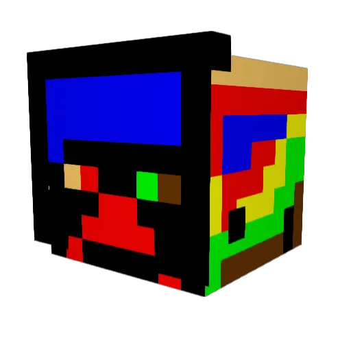 xIRFLX Minecraft avatar head, 3D render