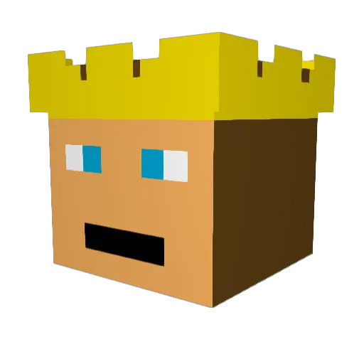 xIZyntex Minecraft avatar head, 3D render