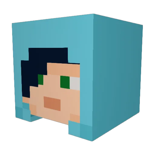 xJ4st Minecraft avatar head, 3D render