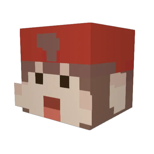 xKRiN Minecraft avatar head, 3D render