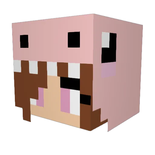 xKaEmee Minecraft avatar head, 3D render